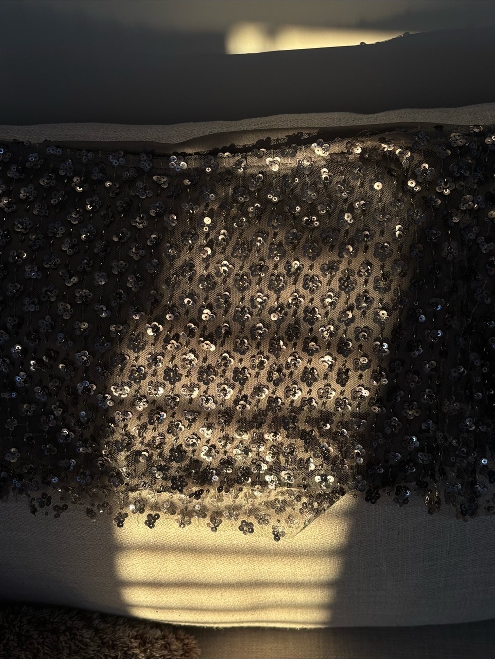 Urban Outfitters Sequin Embellished Black Crop Top